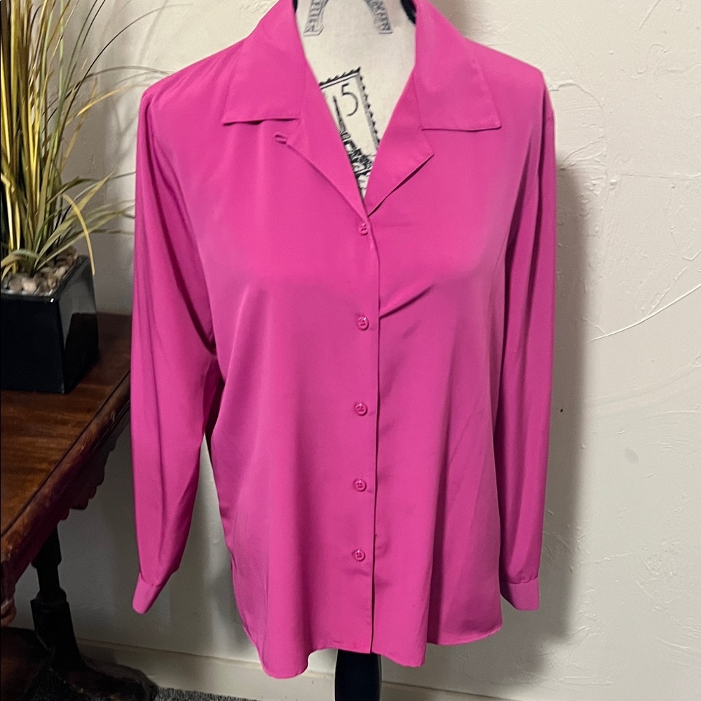 Notations Fuchsia Button-Down Shirt - image 1
